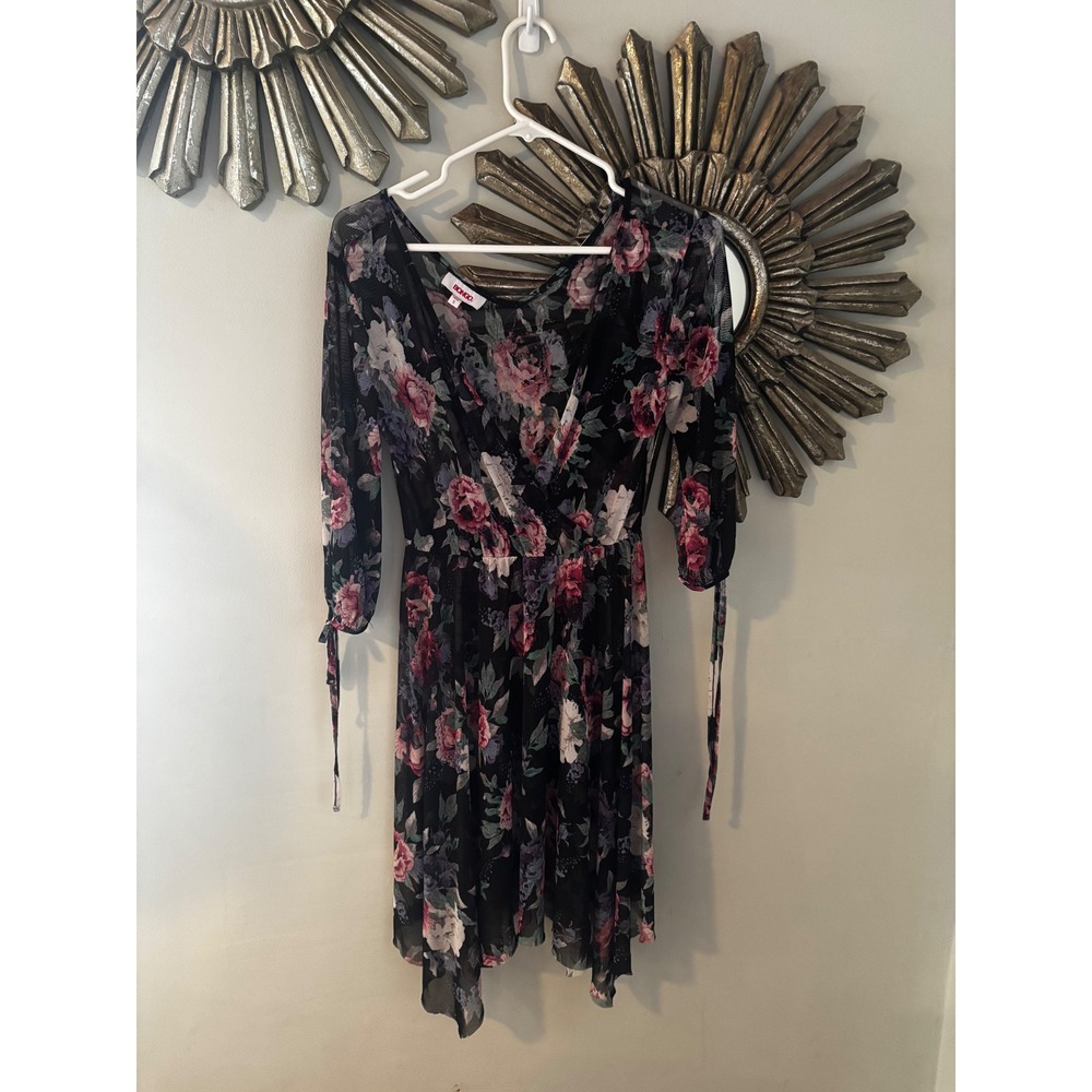 Bongo Festival Mesh Wrap Dress Whimsigoth Floral Fairy Small